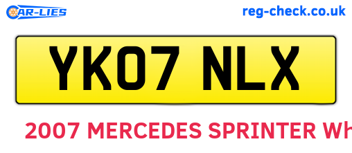 YK07NLX are the vehicle registration plates.