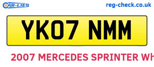 YK07NMM are the vehicle registration plates.