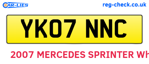 YK07NNC are the vehicle registration plates.