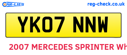 YK07NNW are the vehicle registration plates.