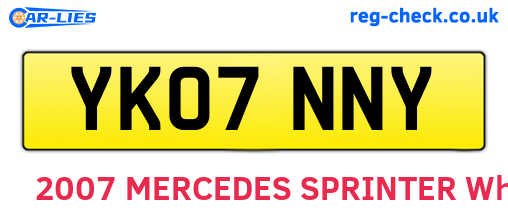 YK07NNY are the vehicle registration plates.