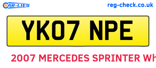 YK07NPE are the vehicle registration plates.