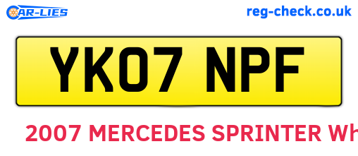 YK07NPF are the vehicle registration plates.