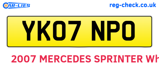 YK07NPO are the vehicle registration plates.
