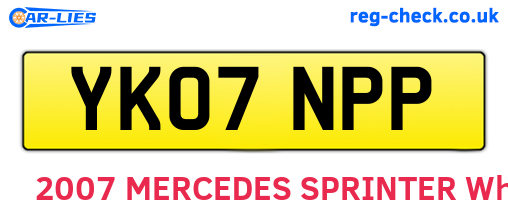 YK07NPP are the vehicle registration plates.