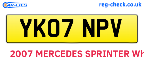 YK07NPV are the vehicle registration plates.