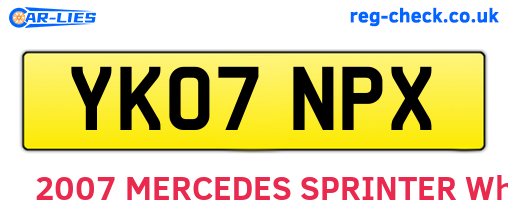 YK07NPX are the vehicle registration plates.