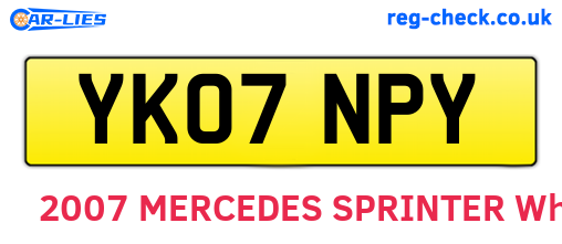 YK07NPY are the vehicle registration plates.