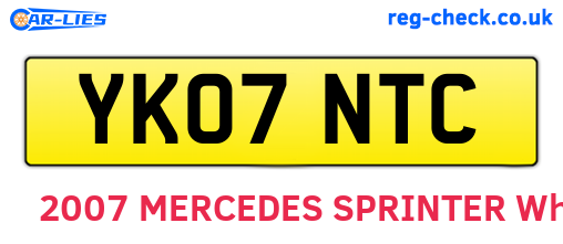 YK07NTC are the vehicle registration plates.