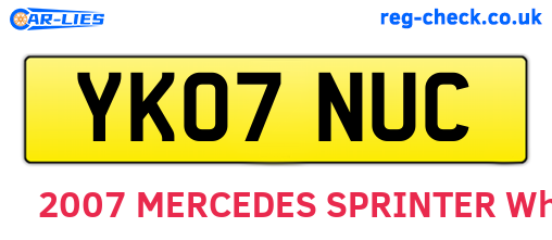 YK07NUC are the vehicle registration plates.