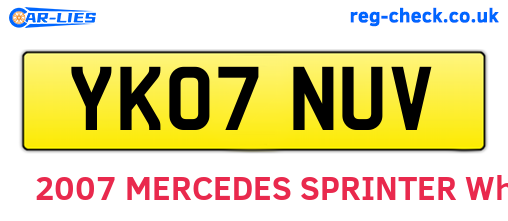 YK07NUV are the vehicle registration plates.