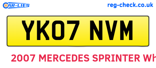 YK07NVM are the vehicle registration plates.