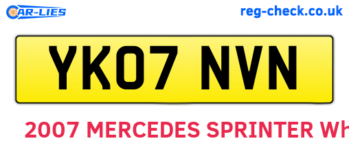 YK07NVN are the vehicle registration plates.
