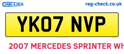 YK07NVP are the vehicle registration plates.