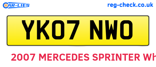 YK07NWO are the vehicle registration plates.