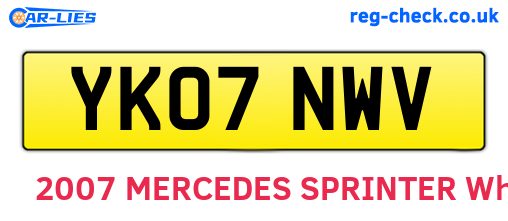 YK07NWV are the vehicle registration plates.