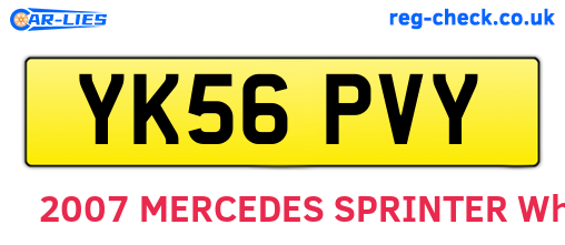 YK56PVY are the vehicle registration plates.