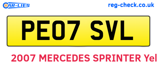 PE07SVL are the vehicle registration plates.