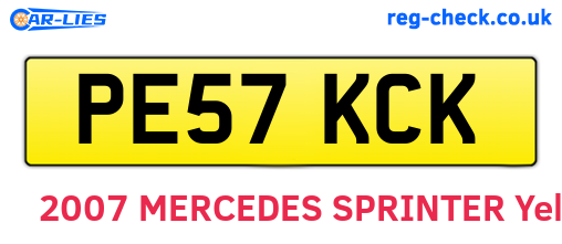 PE57KCK are the vehicle registration plates.