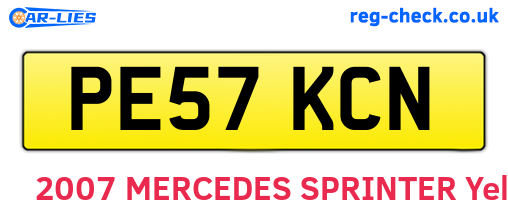PE57KCN are the vehicle registration plates.