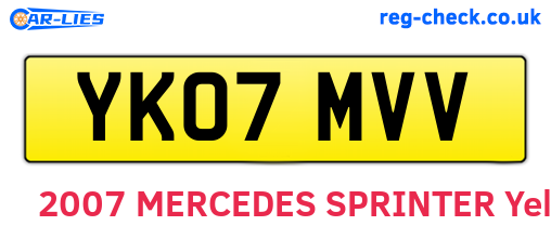 YK07MVV are the vehicle registration plates.