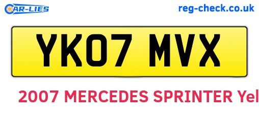 YK07MVX are the vehicle registration plates.