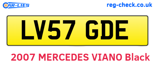 LV57GDE are the vehicle registration plates.