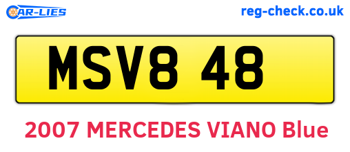 MSV848 are the vehicle registration plates.