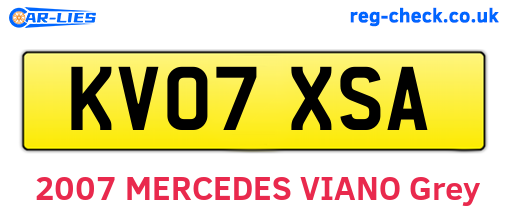KV07XSA are the vehicle registration plates.