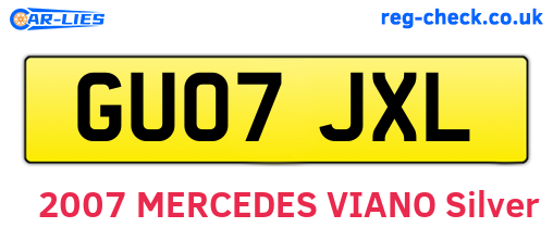GU07JXL are the vehicle registration plates.