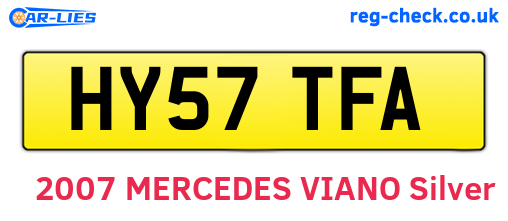 HY57TFA are the vehicle registration plates.