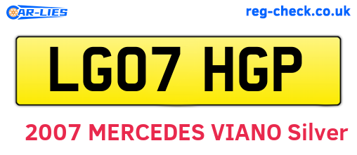 LG07HGP are the vehicle registration plates.
