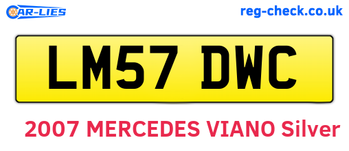 LM57DWC are the vehicle registration plates.