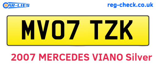 MV07TZK are the vehicle registration plates.
