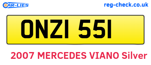 ONZ1551 are the vehicle registration plates.
