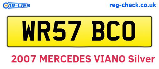WR57BCO are the vehicle registration plates.