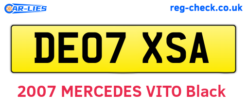 DE07XSA are the vehicle registration plates.