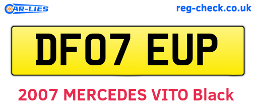 DF07EUP are the vehicle registration plates.