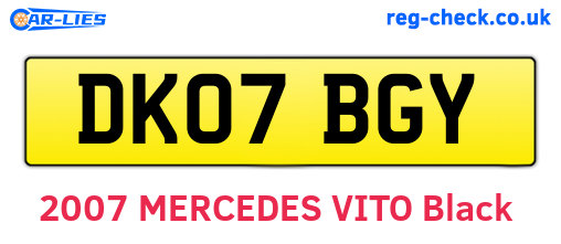 DK07BGY are the vehicle registration plates.