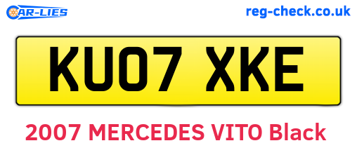 KU07XKE are the vehicle registration plates.