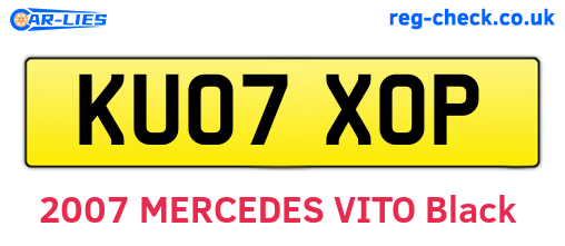 KU07XOP are the vehicle registration plates.