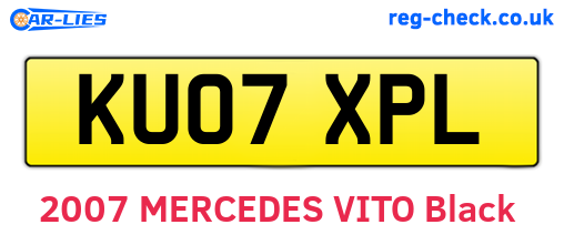 KU07XPL are the vehicle registration plates.