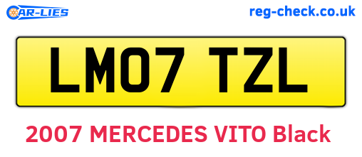 LM07TZL are the vehicle registration plates.