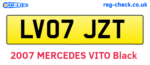 LV07JZT are the vehicle registration plates.