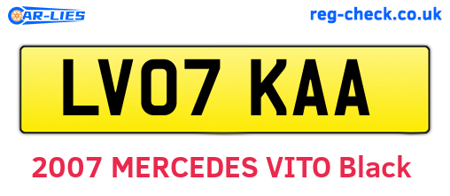 LV07KAA are the vehicle registration plates.