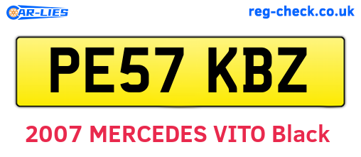 PE57KBZ are the vehicle registration plates.