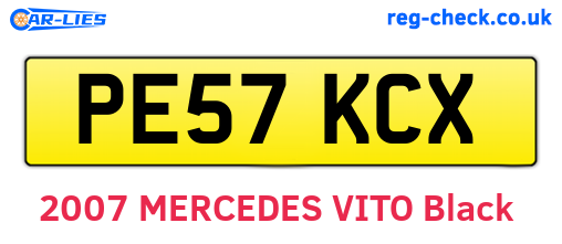 PE57KCX are the vehicle registration plates.