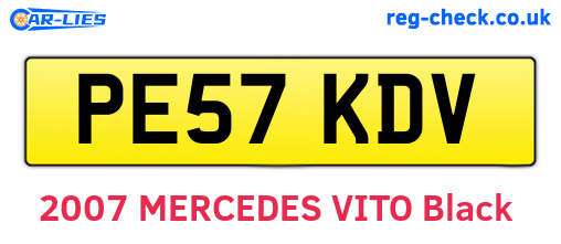 PE57KDV are the vehicle registration plates.