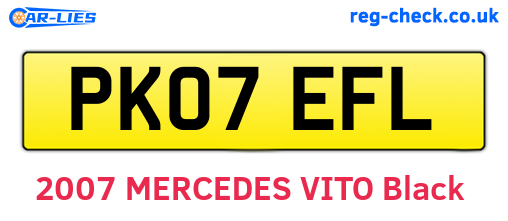 PK07EFL are the vehicle registration plates.