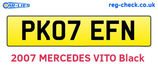 PK07EFN are the vehicle registration plates.